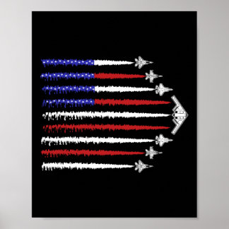 Usa Fighter Jets 4th Of July Men Women Kids Funny  Poster