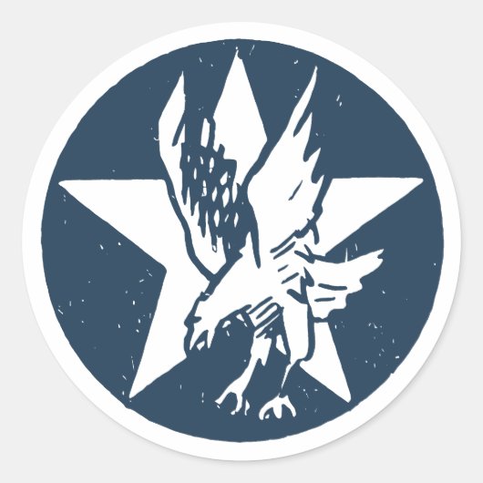 USA Fighting Squadron Insignia Ronde Sticker (Voorkant)