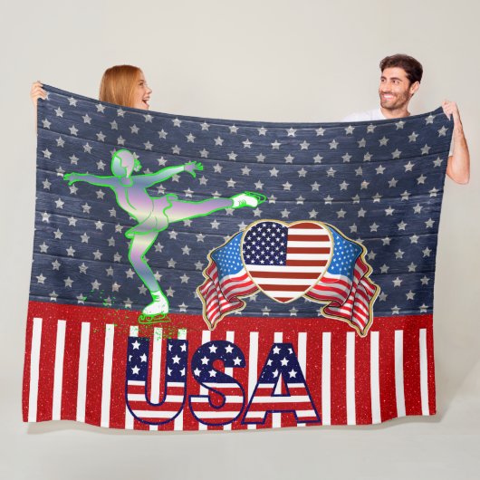 USA Figuur Skleece Blanket Fleece Deken (In situ)