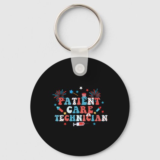 USA Fireworks Patient Care Technician 4th van juli Sleutelhanger (Voorkant)