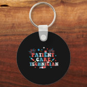 USA Fireworks Patient Care Technician 4th van juli Sleutelhanger (Voorkant)