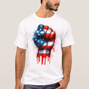 USA Fist Dripping Rood T-shirt