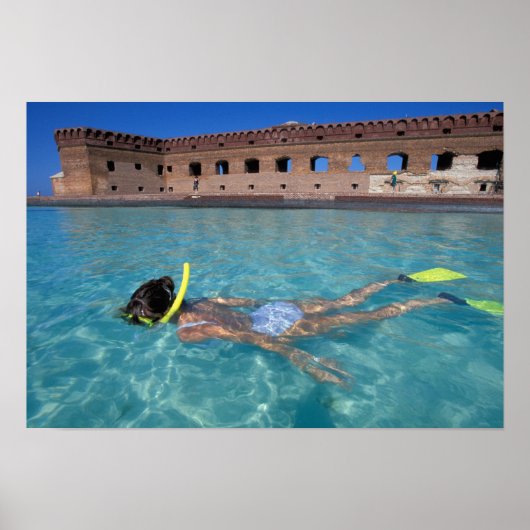 USA, FL, Florida Keys, Fort Jefferson, 1846, Poster (Voorkant)