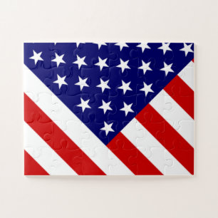 USA Flag 11x14 30pc jpcn Jigzaag Puzzle Legpuzzel