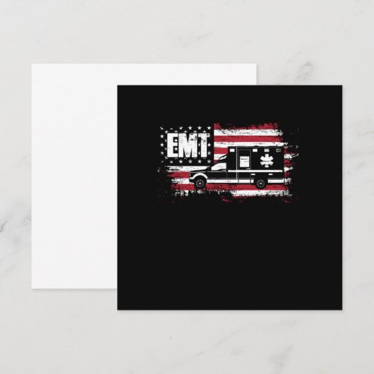 USA Flag Ambulance EMT EMS Doctor First Aid Parame Kaart (Voorkant / Achterkant)
