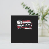 USA Flag Ambulance EMT EMS Doctor First Aid Parame Kaart (Staand voorkant)