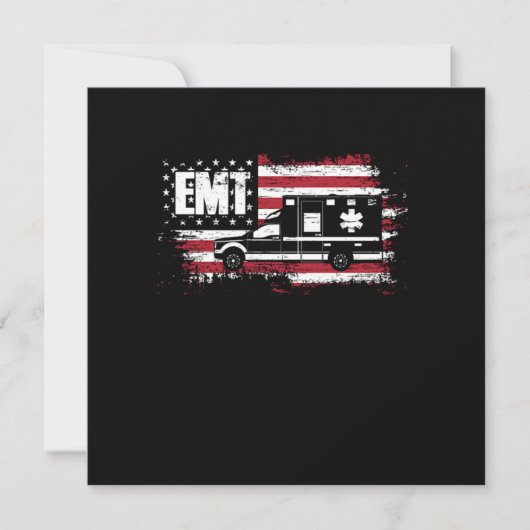 USA Flag Ambulance EMT EMS Doctor First Aid Parame Kaart (Voorkant)