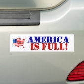 USA Flag Amerika is vol! Verenigde Staten overschr Bumpersticker (Op auto)
