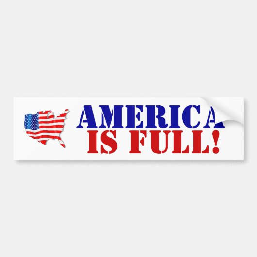 USA Flag Amerika is vol! Verenigde Staten overschr Bumpersticker (Voorkant)