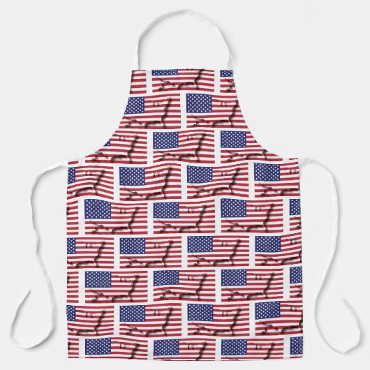 USA FLAG | Amerikaanse kaart | Stijlvol patriottic Schort (Voorkant)