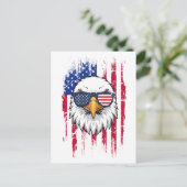 USA Flag And American Bald Eagle Grunge Briefkaart (Staand voorkant)