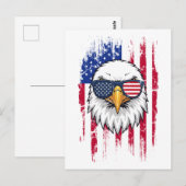 USA Flag And American Bald Eagle Grunge Briefkaart (Voorkant / Achterkant)