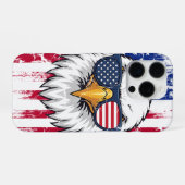 USA Flag And American Bald Eagle Grunge iPhone Hoesje (Achterkant horizontaal)