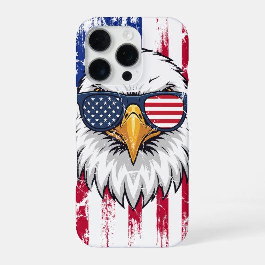 USA Flag And American Bald Eagle Grunge iPhone Hoesje (Achterkant)