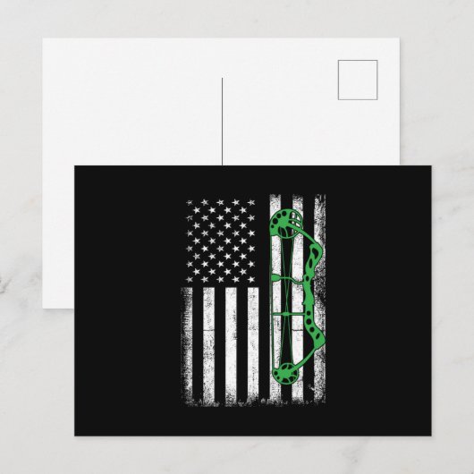 USA Flag Arrow Bow Archery Bowman Shooting Archer Briefkaart (Voorkant / Achterkant)