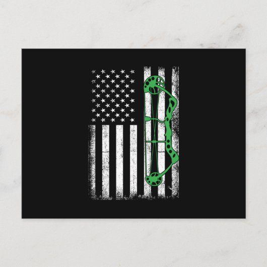 USA Flag Arrow Bow Archery Bowman Shooting Archer Briefkaart (Voorkant)