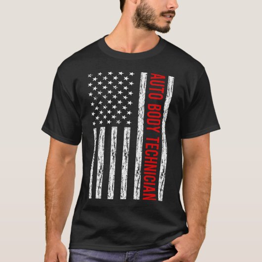 USA Flag - Auto Body Technician T-shirt (Voorkant)