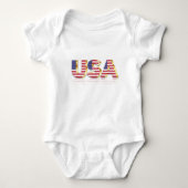 USA Flag Baby Bodysuit of T-shirt (Voorkant)