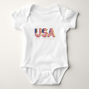 USA Flag Baby Bodysuit of T-shirt