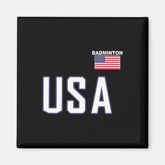 USA Flag Badminton Team Cool Player Equipment Mann Magneet (Voorkant)