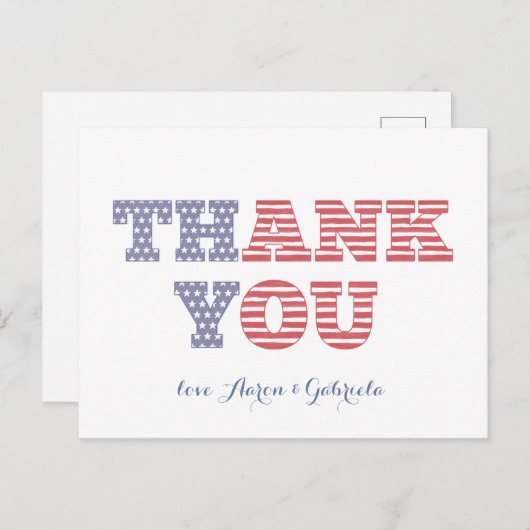 USA Flag Bedankt voor de douche of verjaardag Briefkaart (Voorkant / Achterkant)