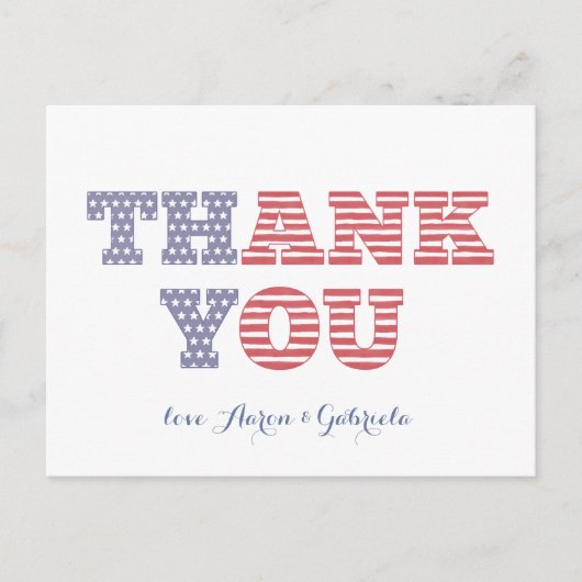 USA Flag Bedankt voor de douche of verjaardag Briefkaart (Voorkant)