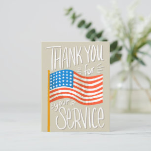 USA Flag Bedankt voor uw service Briefkaart