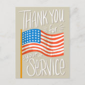 USA Flag Bedankt voor uw service Briefkaart (Voorkant)