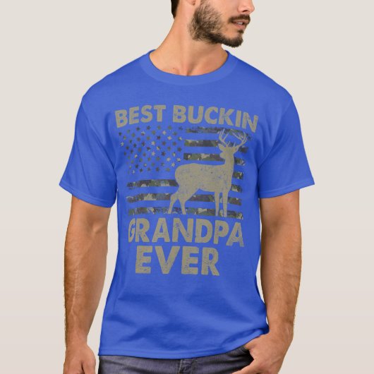 USA Flag Best Bucking Grandpa Ever Hunting Grandpa T-shirt (Voorkant)