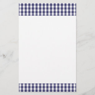 USA Flag Blue en White Gingham Checked Briefpapier