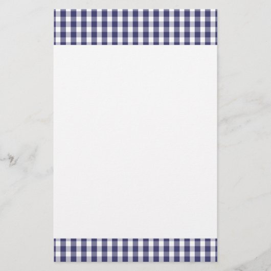 USA Flag Blue en White Gingham Checked Briefpapier (Voorkant)