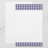 USA Flag Blue en White Gingham Checked Briefpapier (Voorkant / Achterkant)