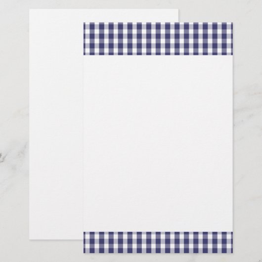 USA Flag Blue en White Gingham Checked Briefpapier (Voorkant / Achterkant)