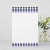 USA Flag Blue en White Gingham Checked Briefpapier (Staand voorkant)
