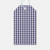 USA Flag Blue en White Gingham Checked Cadeaulabel (Voorkant)