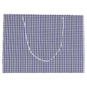 USA Flag Blue en White Gingham Checked Groot Cadeauzakje (Achterkant)