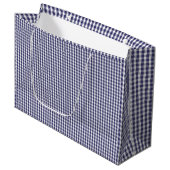 USA Flag Blue en White Gingham Checked Groot Cadeauzakje (Voorkant Gekanteld)