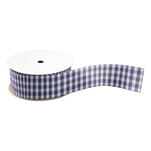 USA Flag Blue en White Gingham Checked Grosgrain Lint (Spoel)