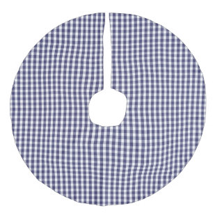 USA Flag Blue en White Gingham Checked Imitatie Linnen Kerstboom Kleed