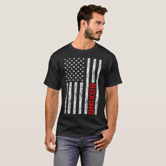 USA Flag Boksen T-shirt (Voorkant volledig)