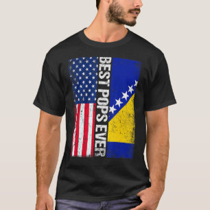 Usa Flag & Bosnia And Flag Best Pops E T-shirt
