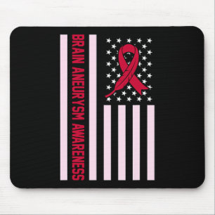 USA Flag Brain Aneurysm Awareness Maand Supporter Muismat
