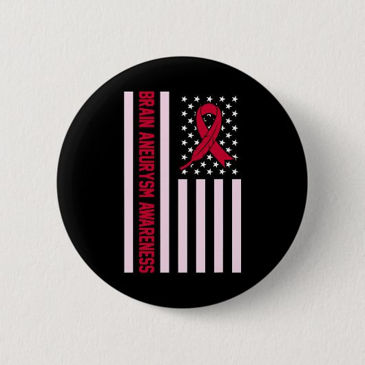 USA Flag Brain Aneurysm Awareness Maand Supporter Ronde Button 5,7 Cm (Voorkant)