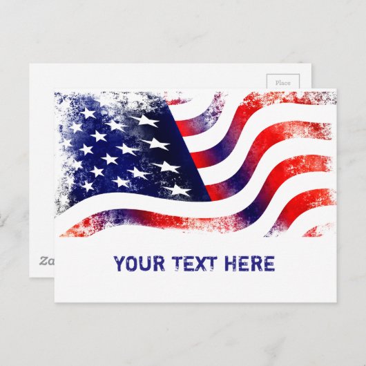USA FLAG BRIEFKAART (Voorkant / Achterkant)