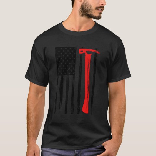 USA Flag Carpenter Hammer Framing Constructie con T-shirt (Voorkant)