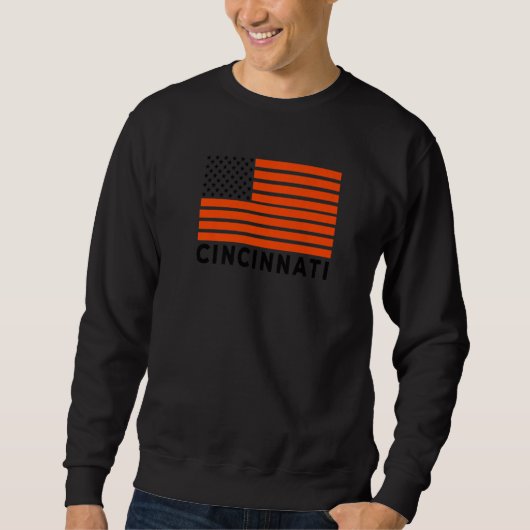 USA Flag Cincinnati Orange & Black Cincinnati Amer Trui (Voorkant)