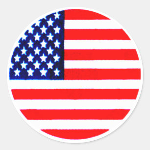 USA Flag Circle Tdhe MUSEUM Zazzle Ronde Sticker