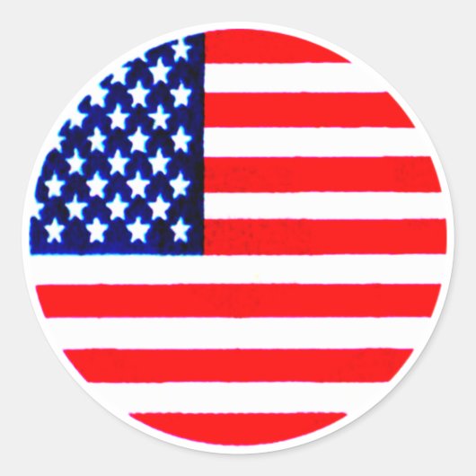 USA Flag Circle Tdhe MUSEUM Zazzle Ronde Sticker (Voorkant)
