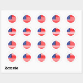 USA Flag Circle Tdhe MUSEUM Zazzle Ronde Sticker (Vel)