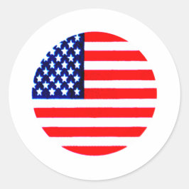 USA Flag Circle Tdhe MUSEUM Zazzle Ronde Sticker